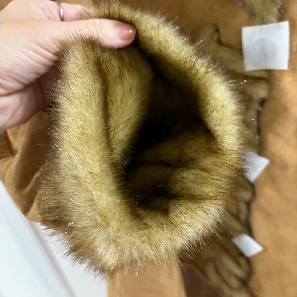 Dennis Basso Genuine Leather Faux Fur Lined Coat - Size L - NWT - Picture 4 of 5